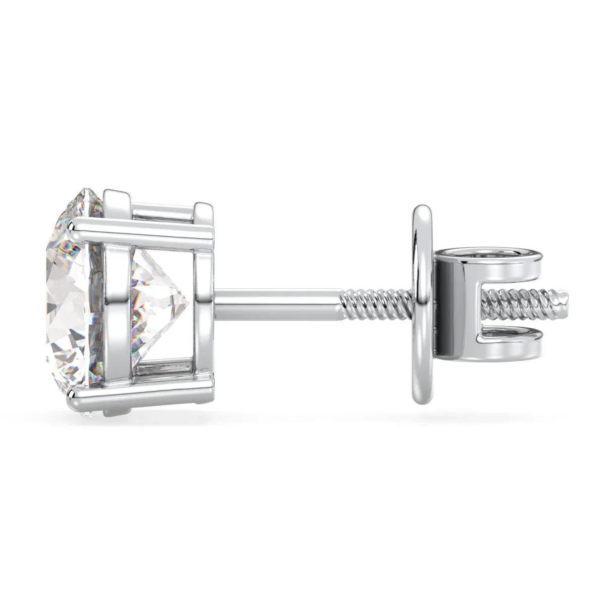 IGI Certified D VVS2 Lab Grown Diamond Round Cut Solitaire Studs