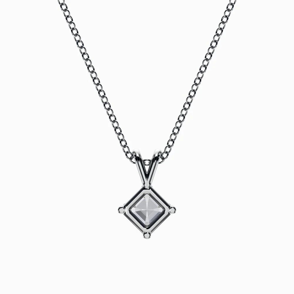 Asscher Shape Lab Grown Diamond Pendant D VVS2