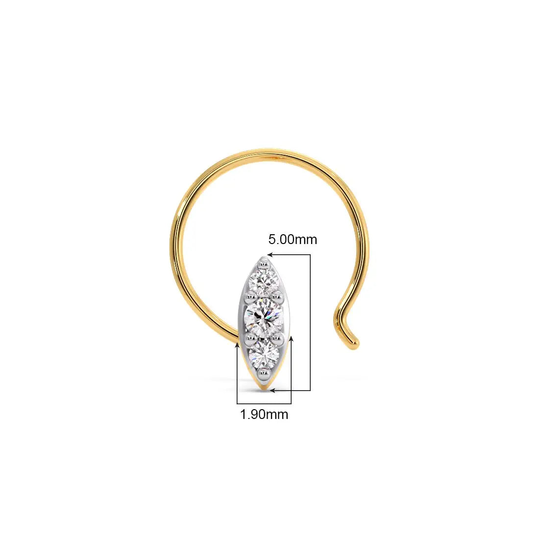Allure Round Diamond Nose Pin
