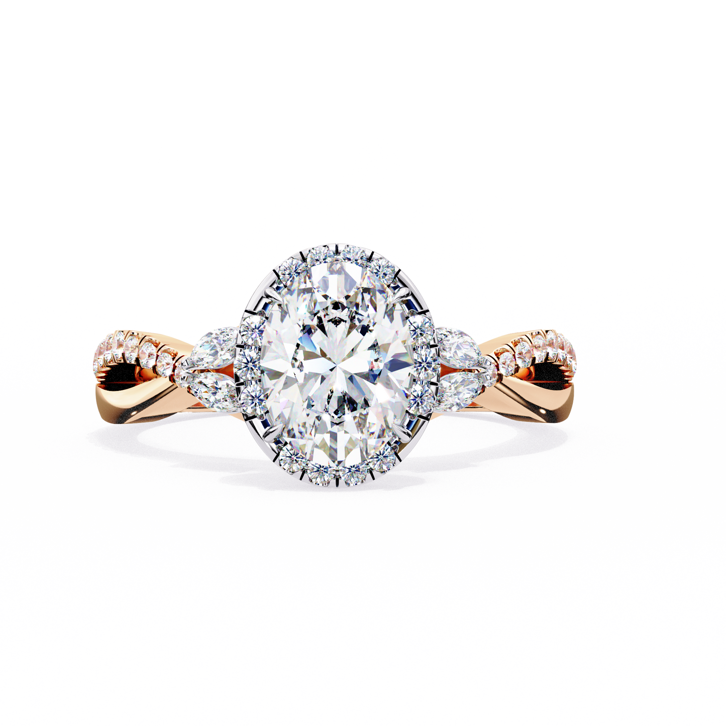 Vivid Oval Diamond Ring