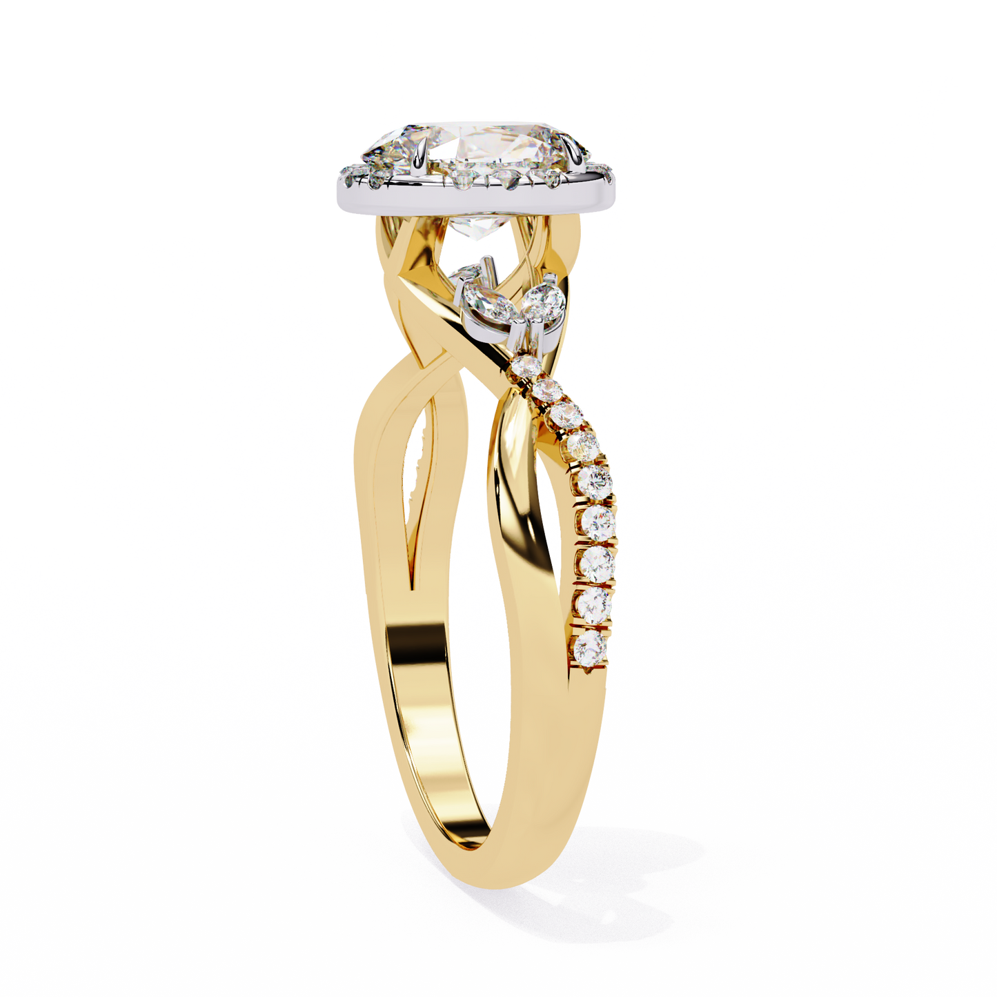 Vivid Oval Diamond Ring