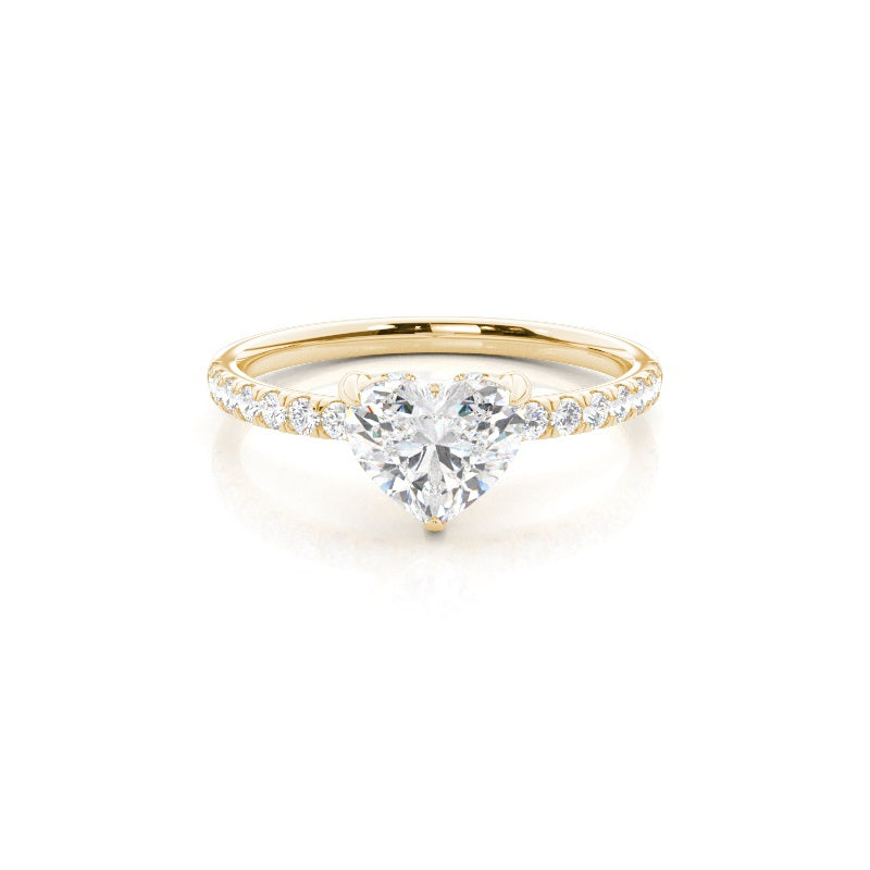 IGI Certified 1CT D VVS2 Lab Grown Diamond Heart Shape Solitaire Ring with Side Stones