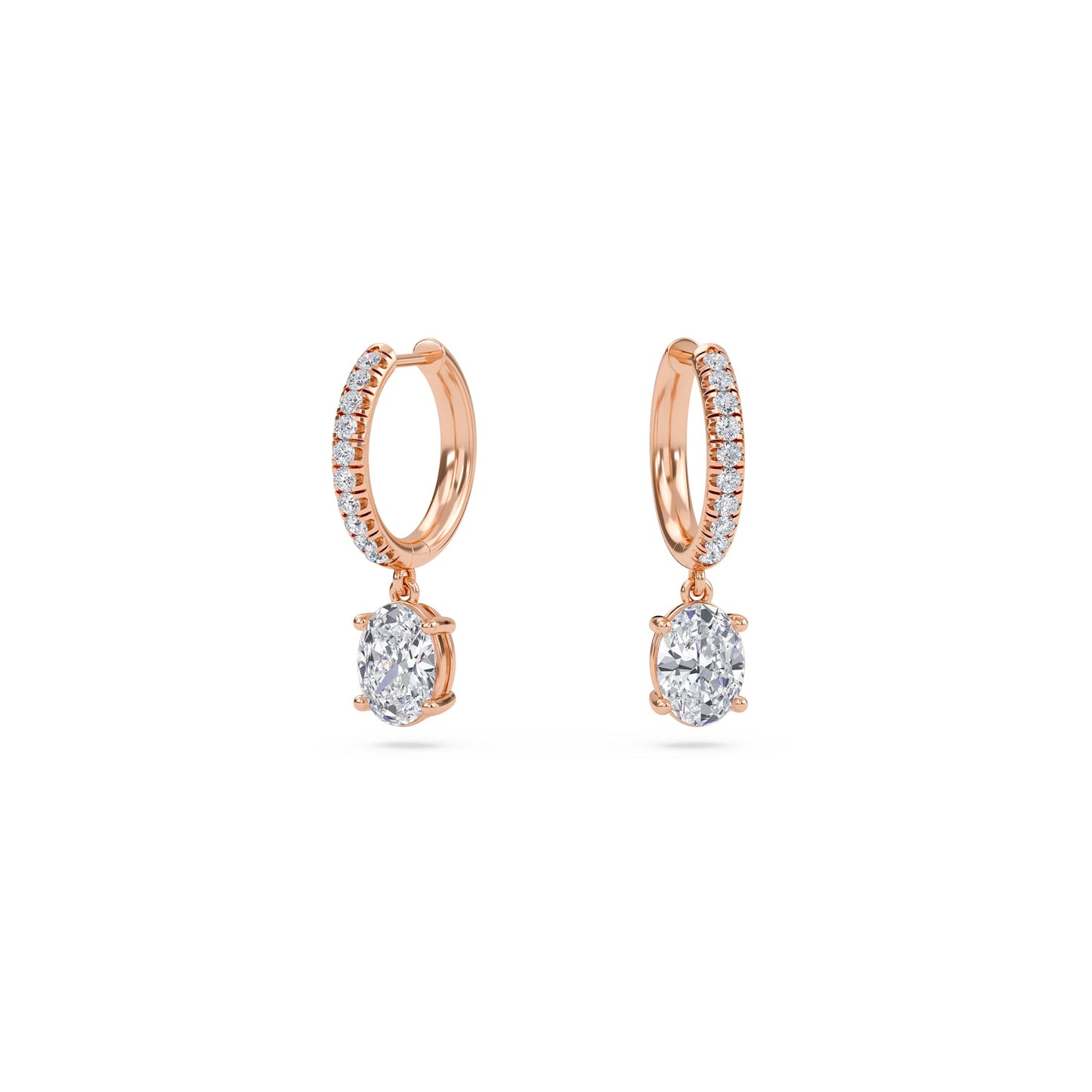 Charm 1 Carat (0.5+0.5) Oval Diamond Earring