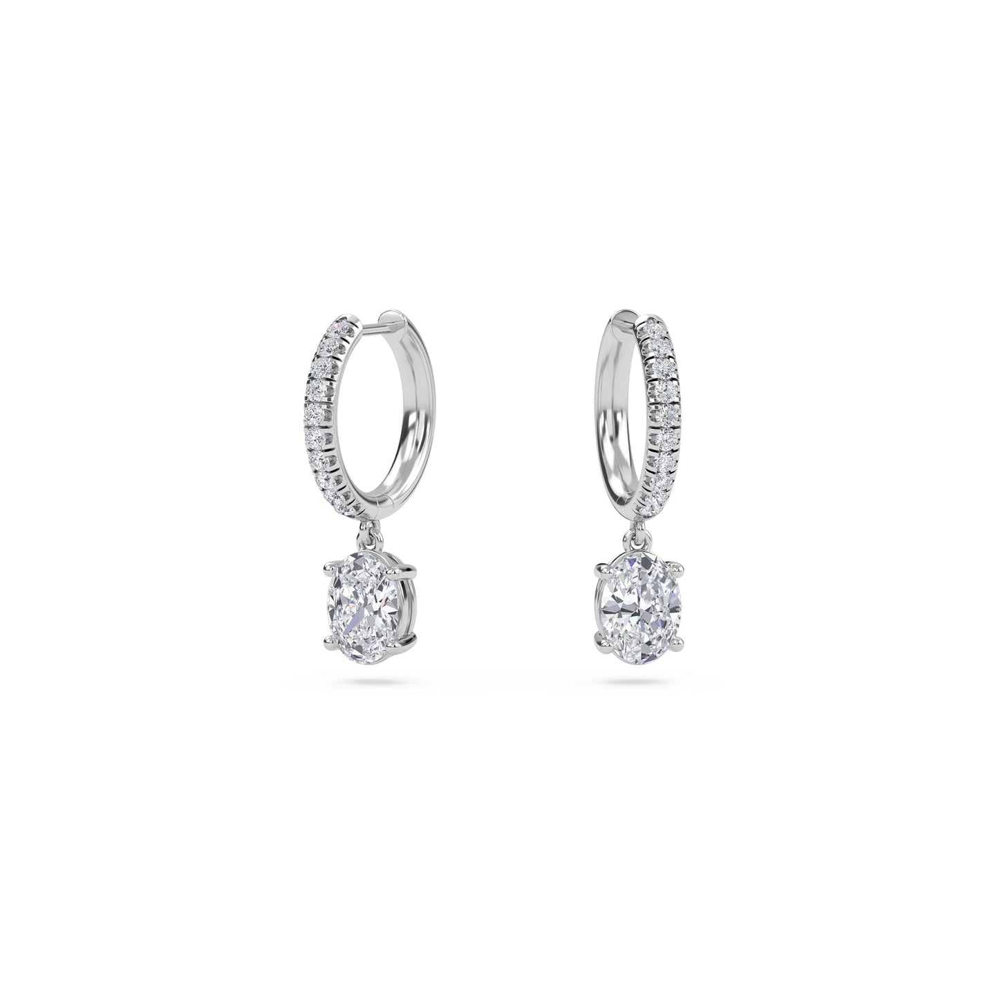 Charm 1 Carat (0.5+0.5) Oval Diamond Earring