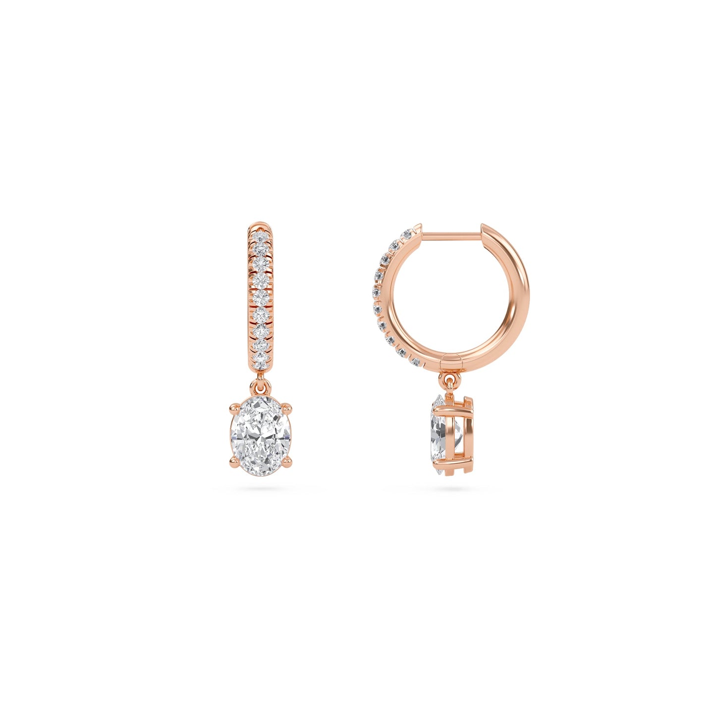 Charm 1 Carat (0.5+0.5) Oval Diamond Earring