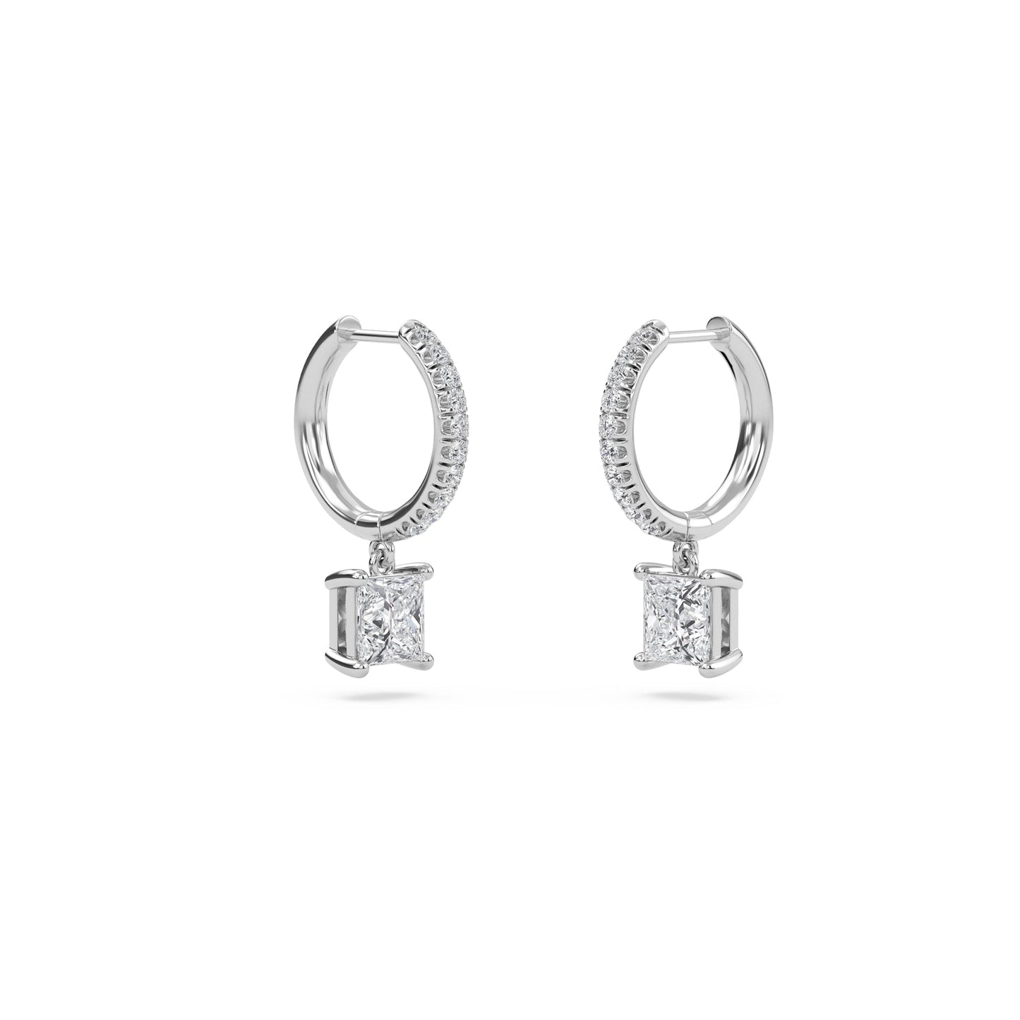 Charm 1 Carat (0.5+0.5) Princess Diamond Earring
