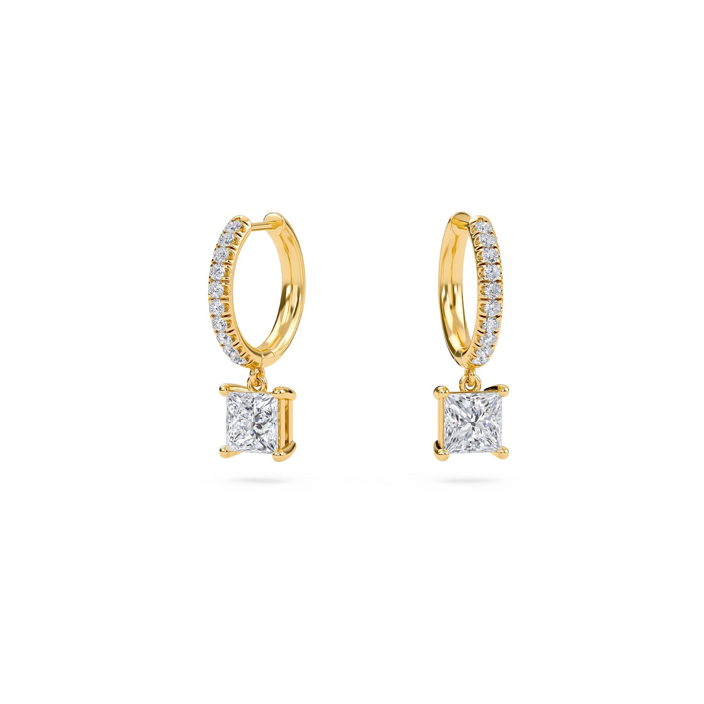 Charm 1 Carat (0.5+0.5) Princess Diamond Earring