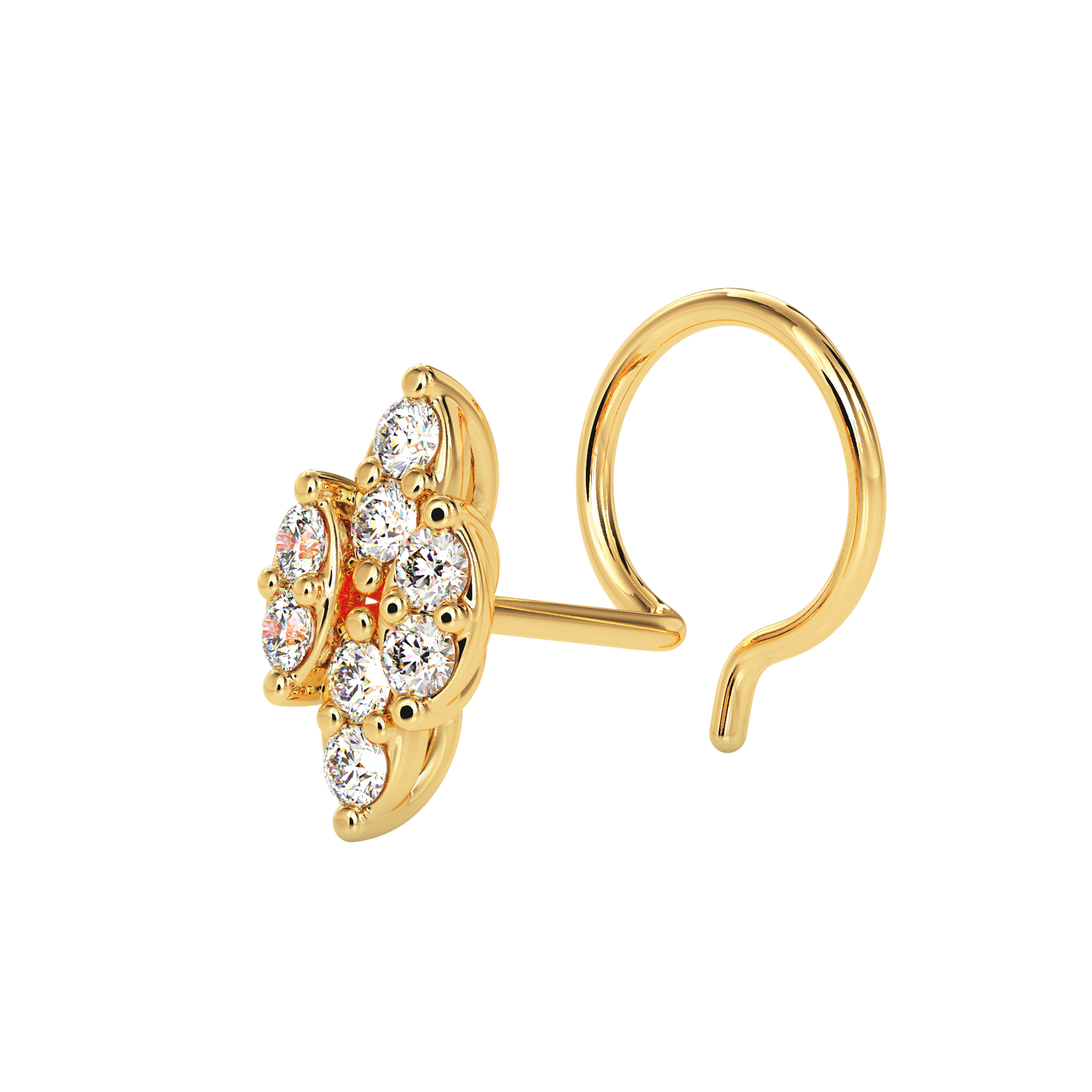 MoonRoot Round Diamond Nose Pin