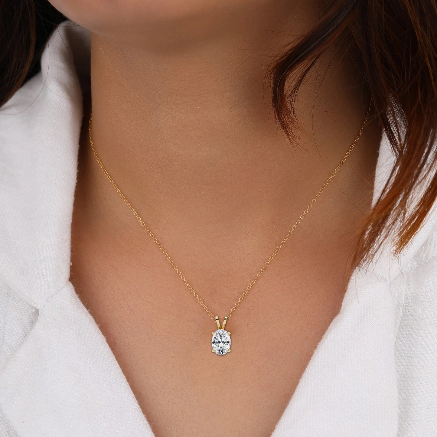 Auric Oval Diamond Pendant (Chain Sold Separately)