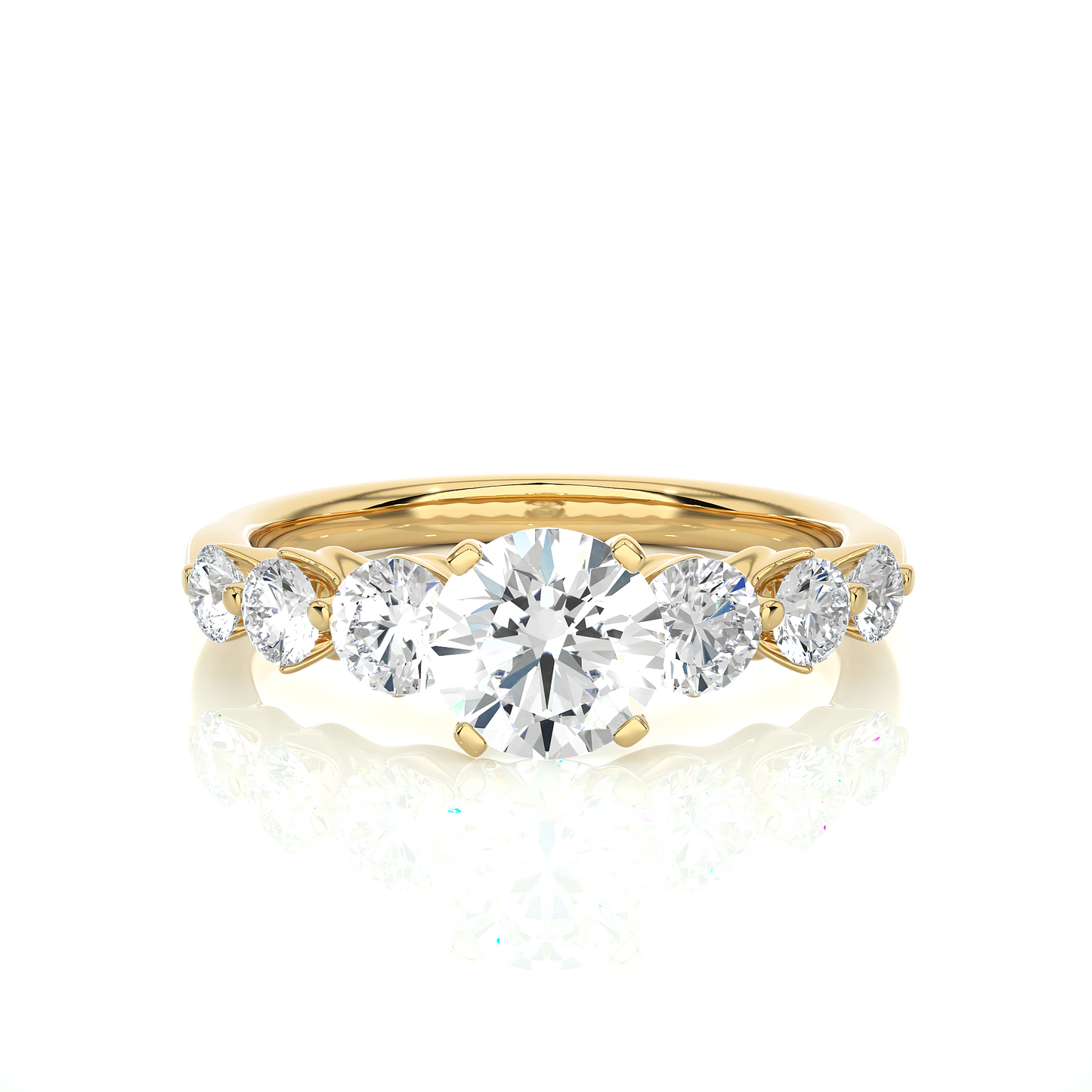 Lucky Seven Round Lab Grown Diamond Ring