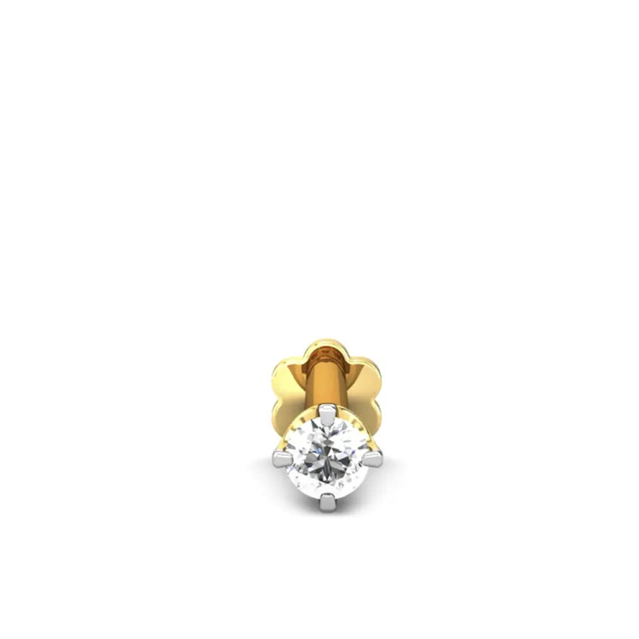 Adorn Round Diamond Nose Pin