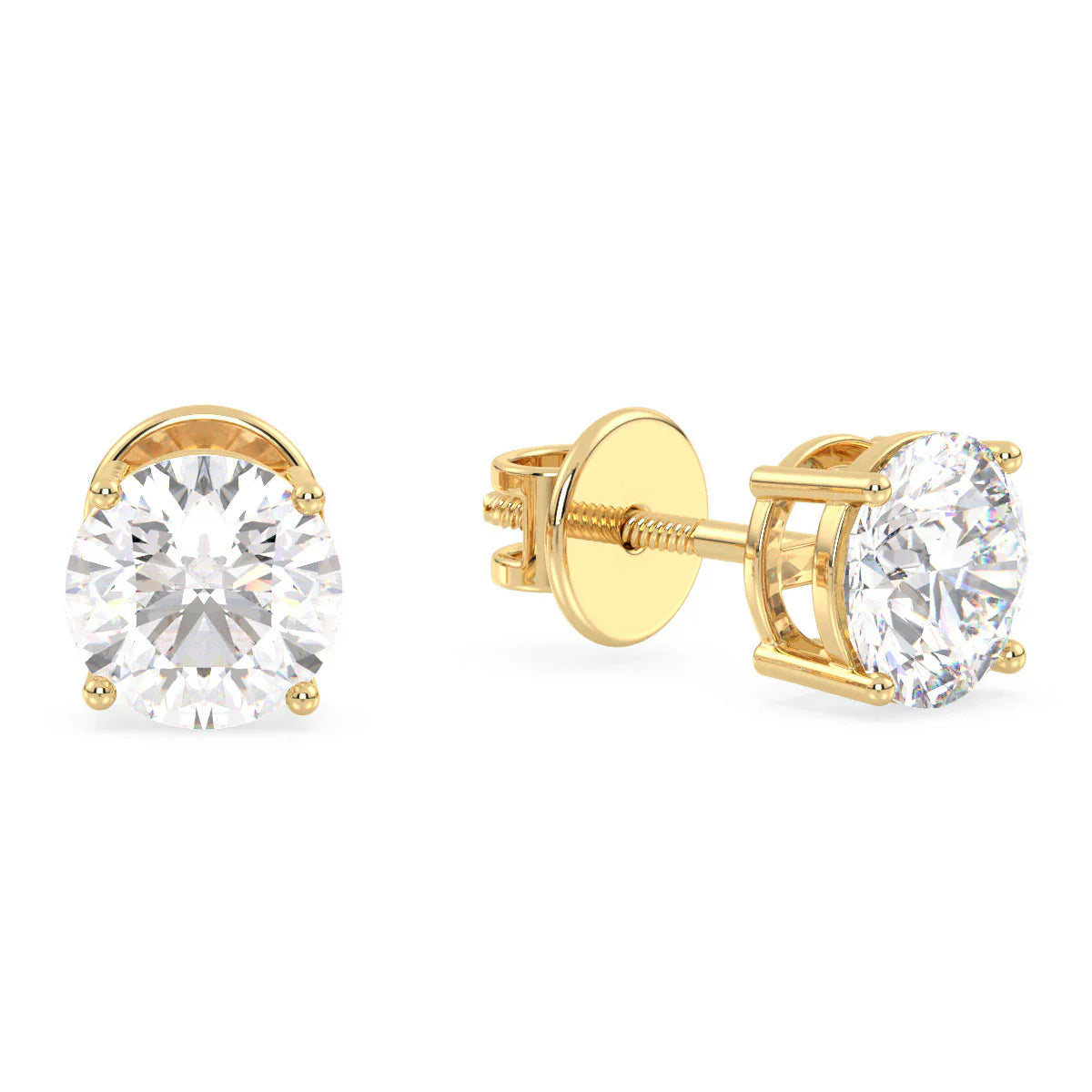 IGI Certified D VVS2 Lab Grown Diamond Round Cut Solitaire Studs