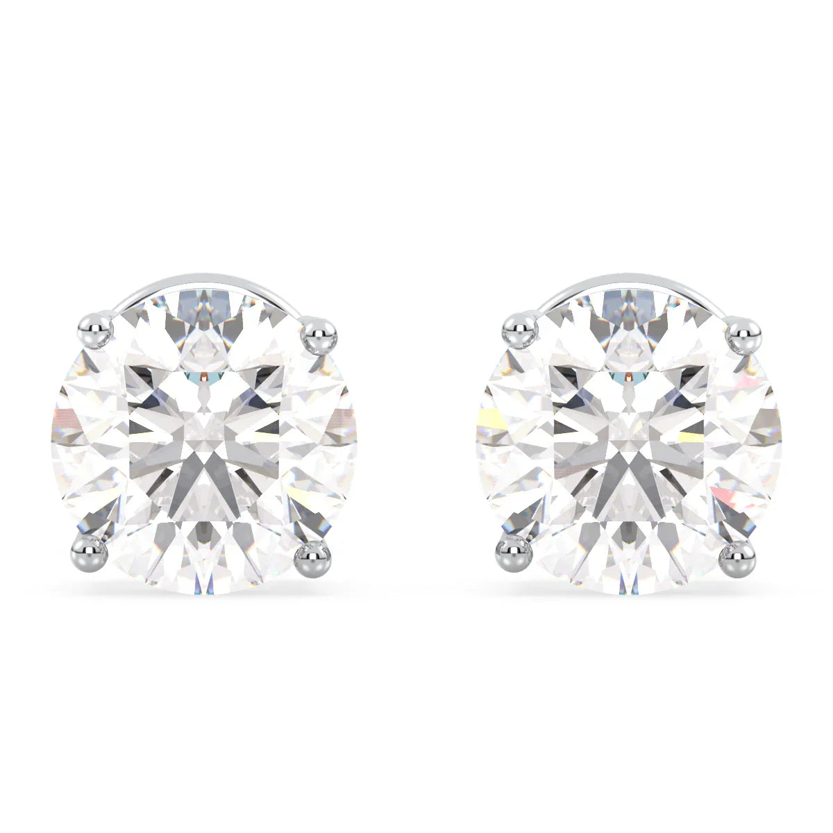 IGI Certified D VVS2 Lab Grown Diamond Round Cut Solitaire Studs