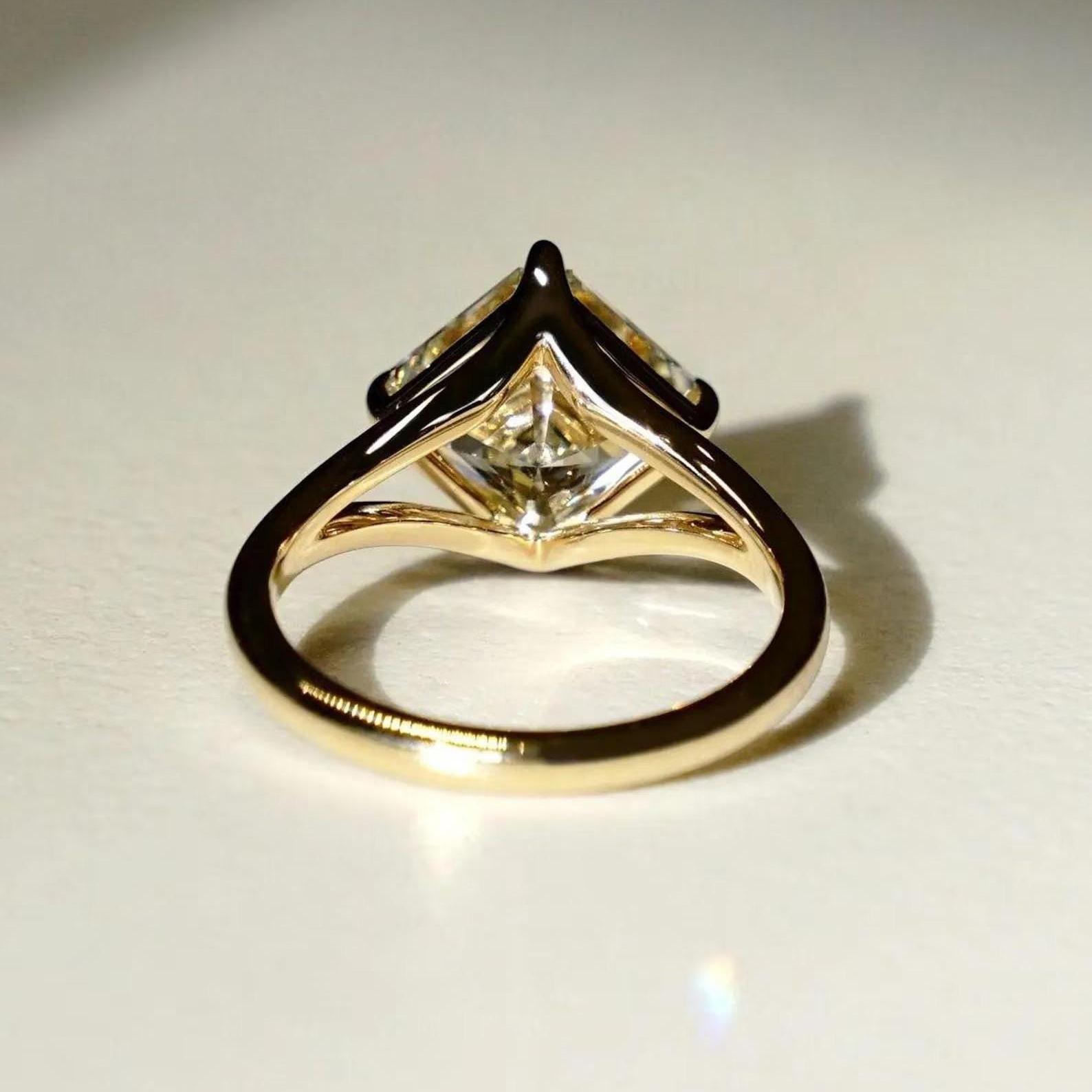 2 Carat Asscher Cut Lab Grown Diamond Ring | 14K Gold, IGI Certified