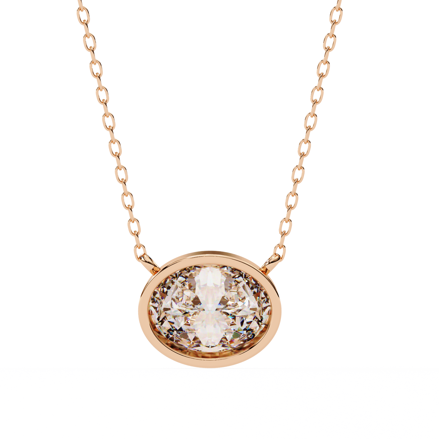 Noble Oval Diamond Pendant