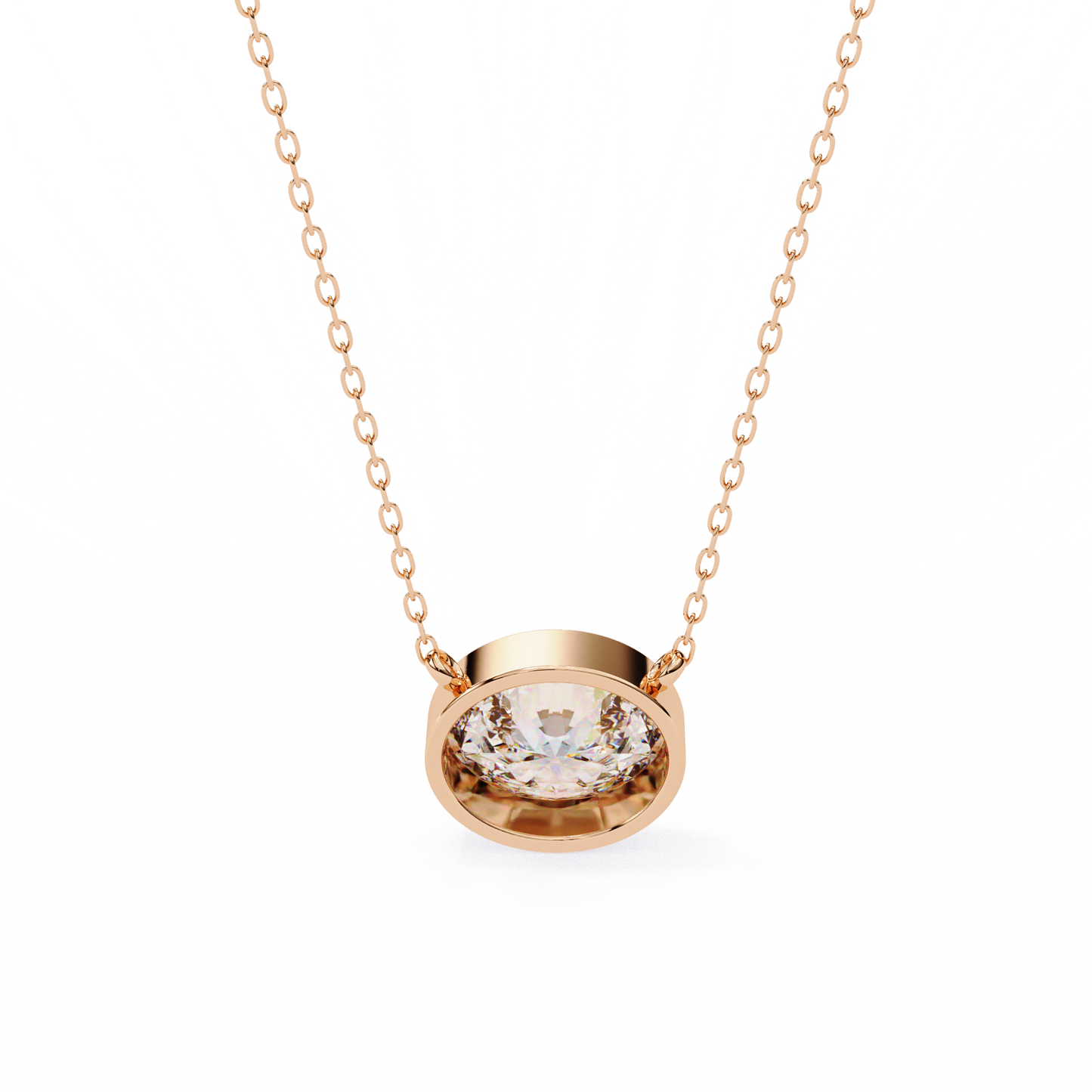 Noble Oval Diamond Pendant