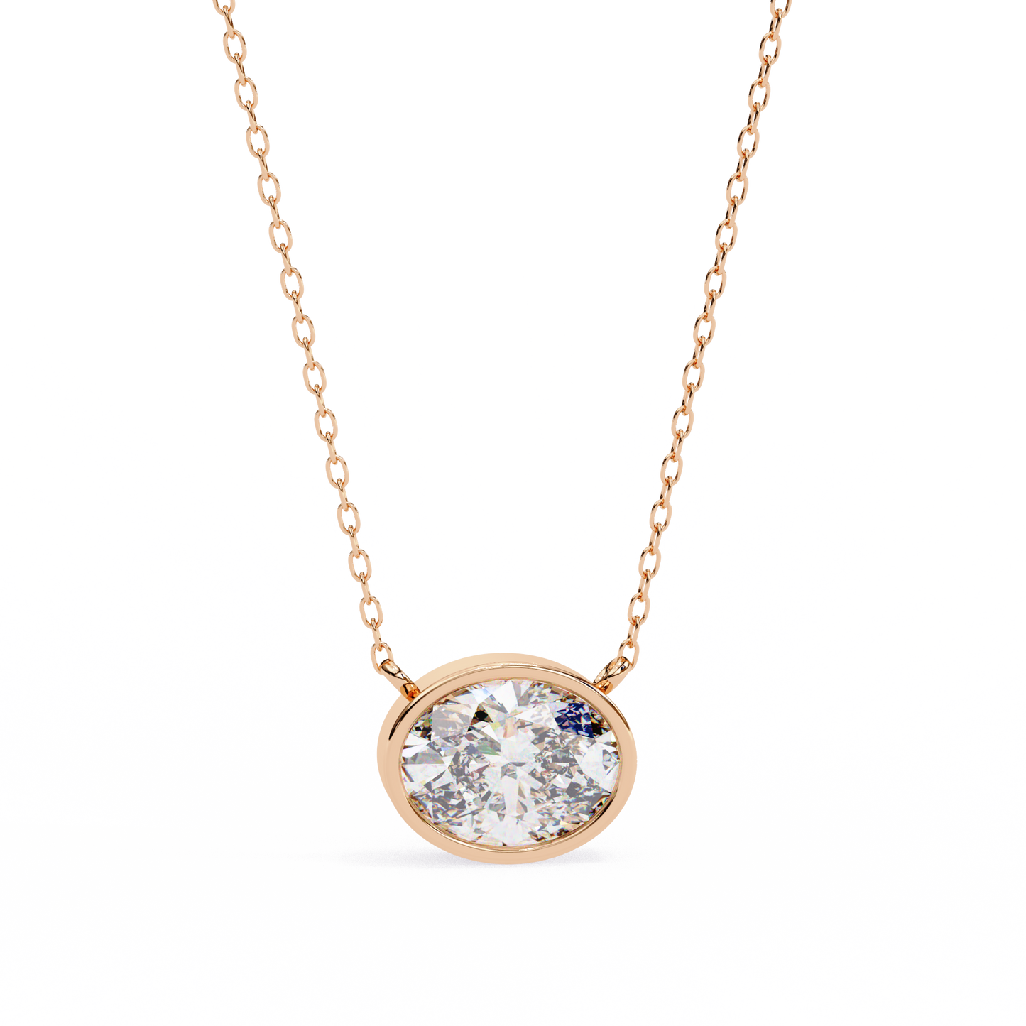Noble Oval Diamond Pendant