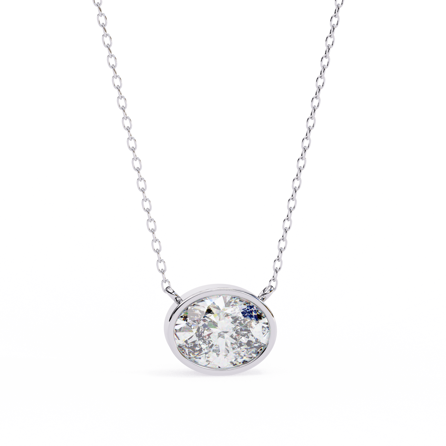 Noble Oval Diamond Pendant