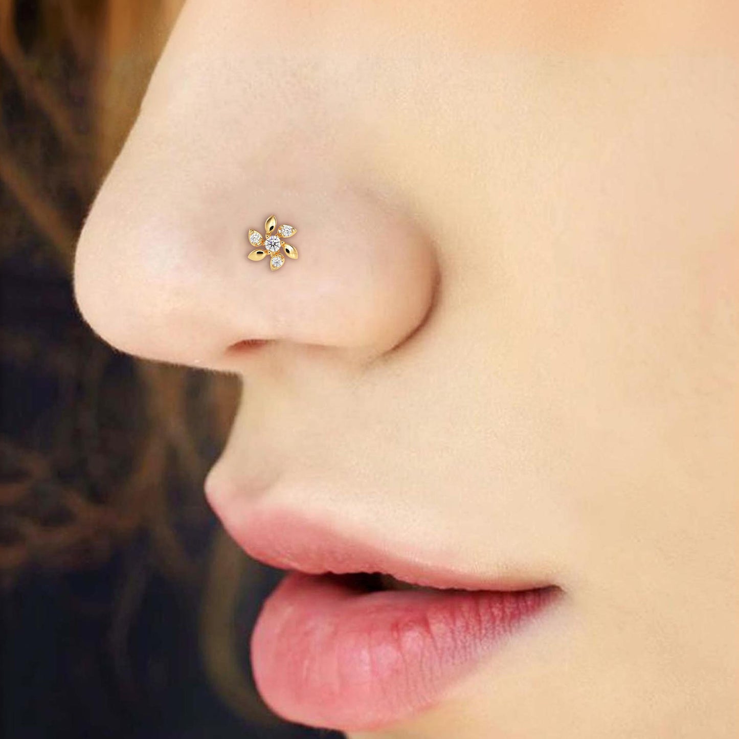Florin Round Diamond Nose Pin