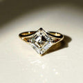 2 Carat Asscher Cut Lab Grown Diamond Ring | 14K Gold, IGI Certified
