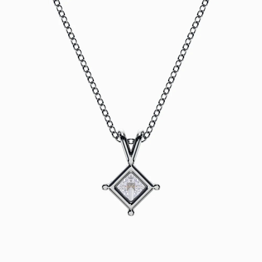 Princess Shape Lab Grown Diamond Pendant D VVS2
