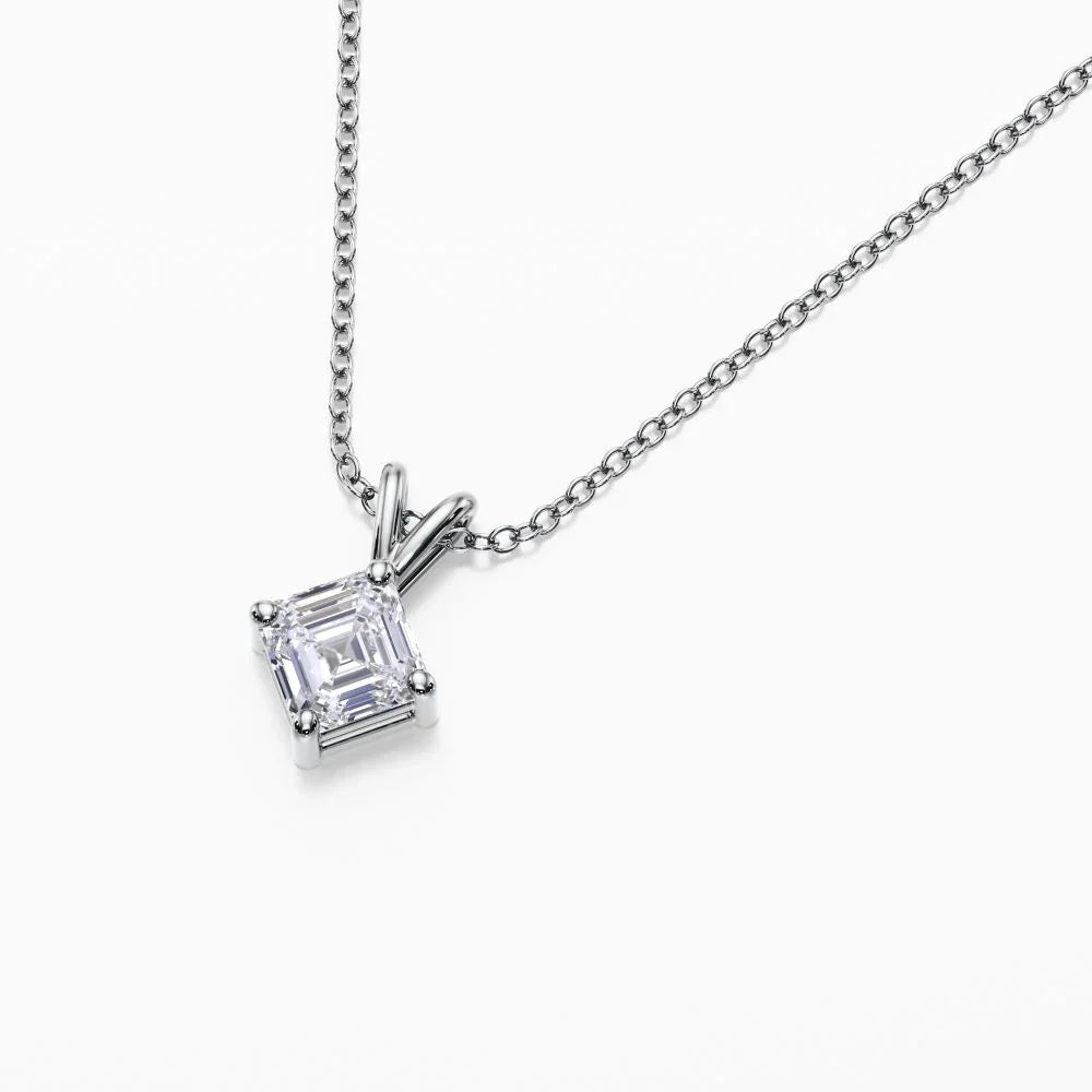 Asscher Shape Lab Grown Diamond Pendant D VVS2