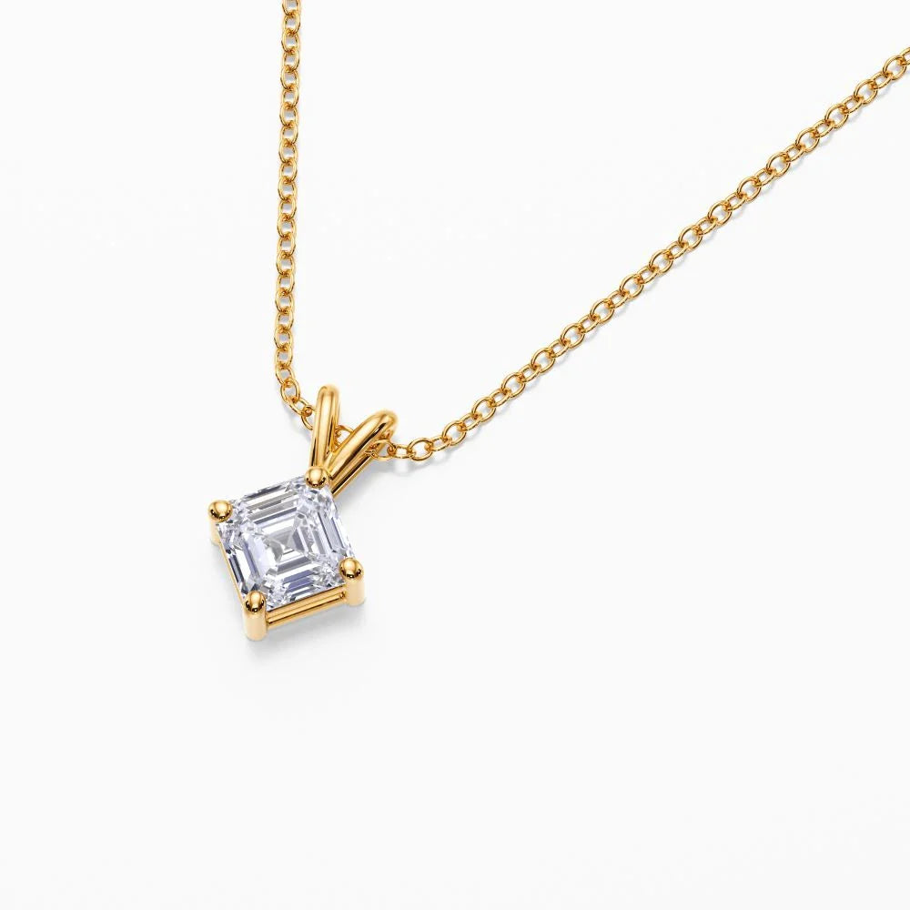 Asscher Shape Lab Grown Diamond Pendant D VVS2
