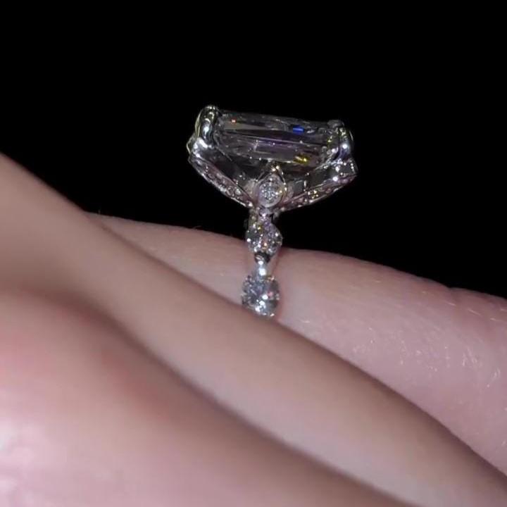 3 Carat Criss Cut Lab Grown Diamond  Ring  | IGI Certified D-E VS1-VVS2 | 14K / 18K Solid Gold |