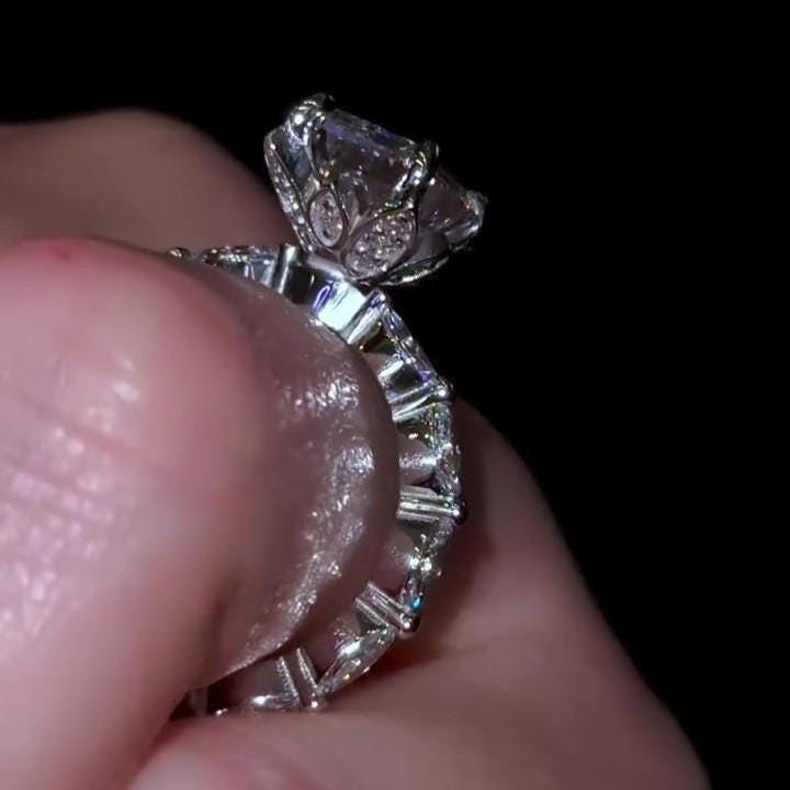 3 Carat Criss Cut Lab Grown Diamond  Ring  | IGI Certified D-E VS1-VVS2 | 14K / 18K Solid Gold |