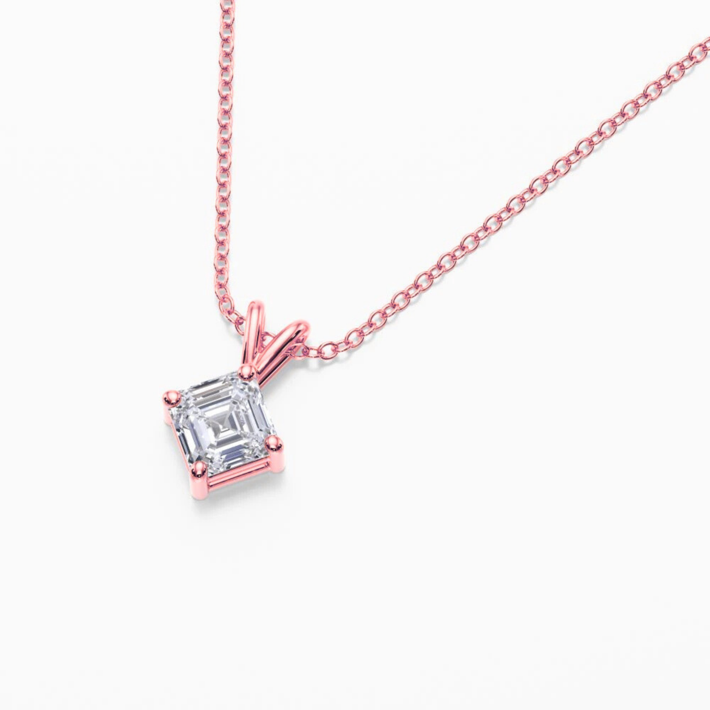 Asscher Shape Lab Grown Diamond Pendant D VVS2