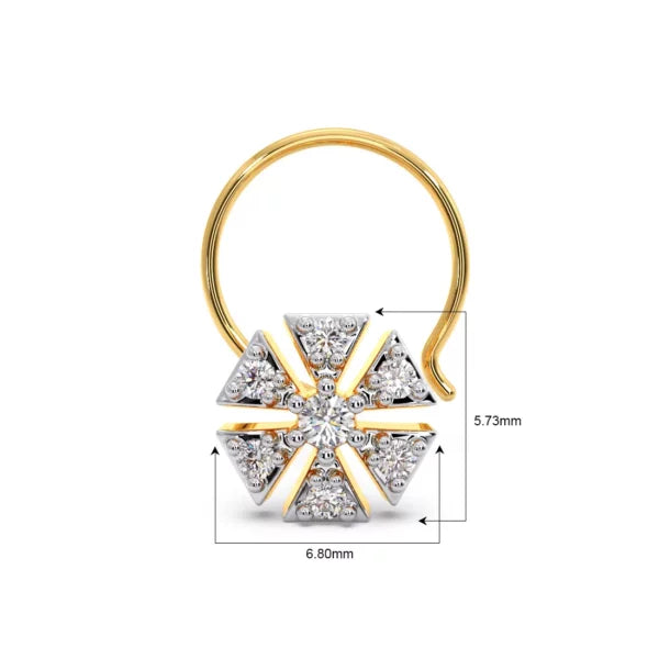 Sparkle Round Diamond Nose Pin