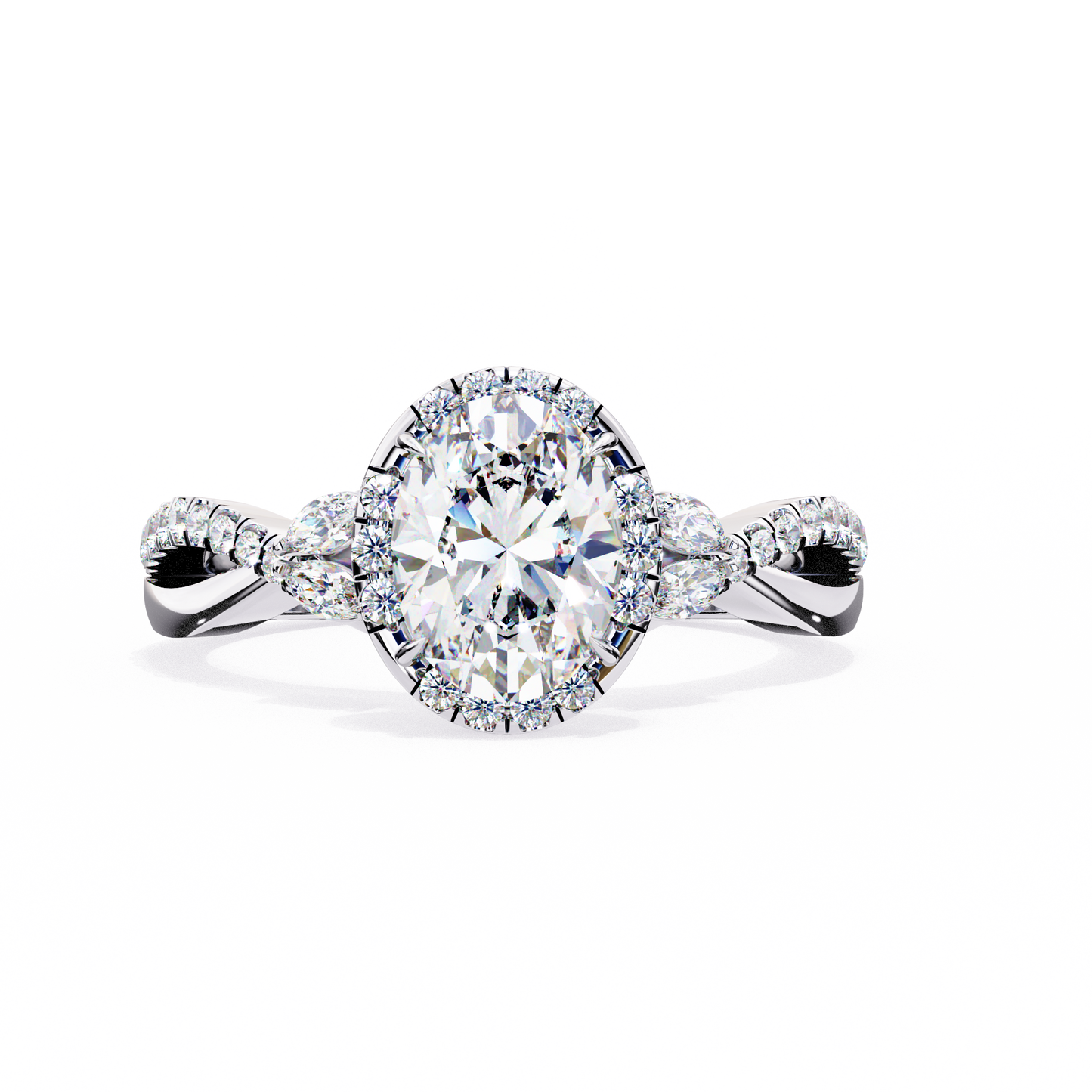 Vivid Oval Diamond Ring