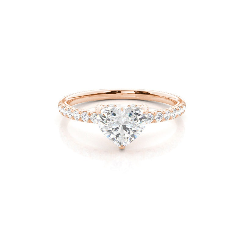 IGI Certified 2CT D VVS2 Lab Grown Diamond Heart Shape Solitaire Ring with Side Stones