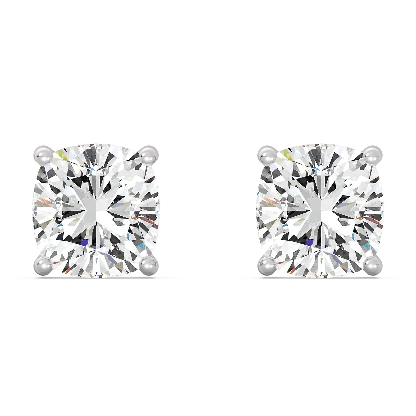 IGI Certified D VVS2 Lab Grown Diamond Cushion Cut Solitaire Studs