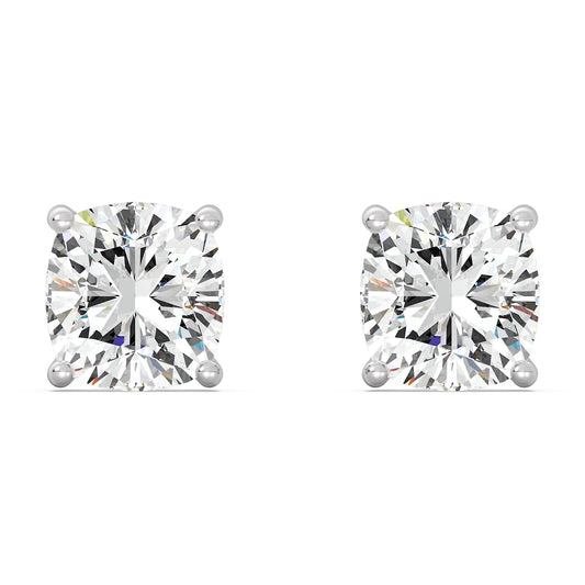 IGI Certified D VVS2 Lab Grown Diamond Cushion Cut Solitaire Studs
