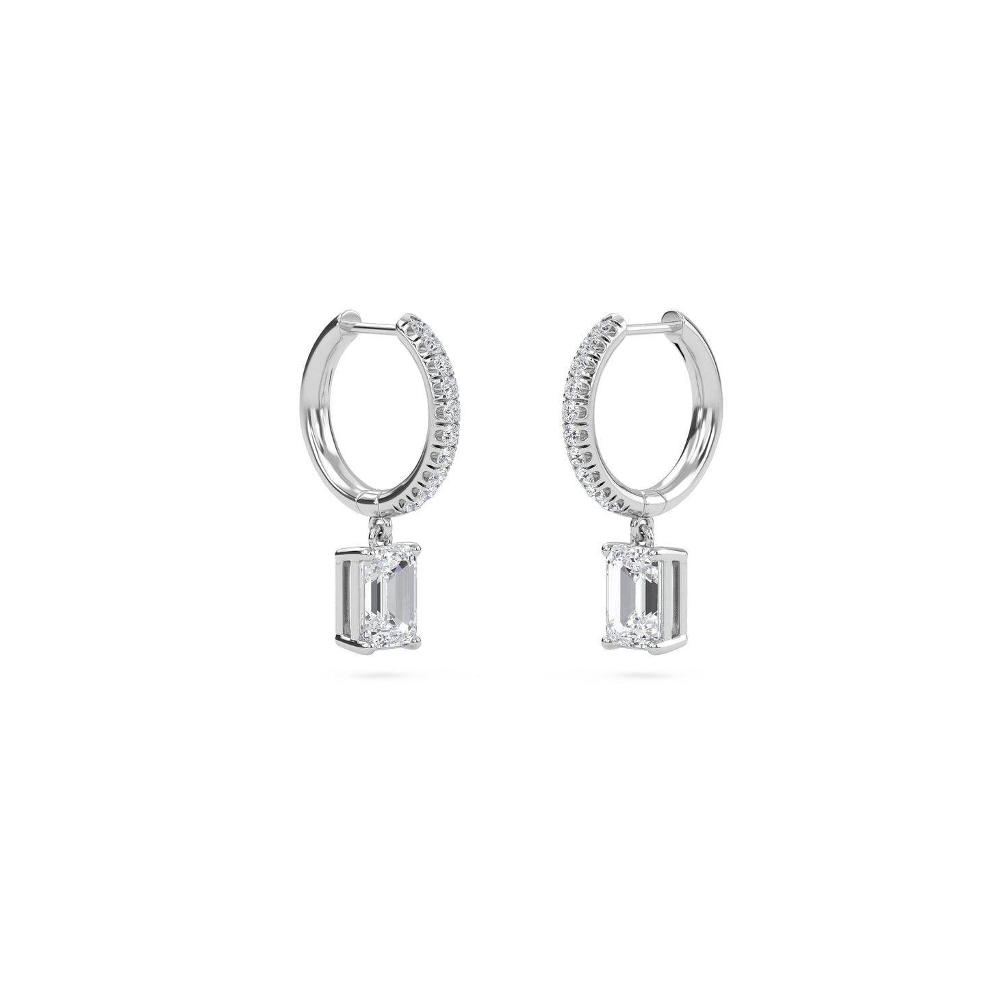 Charm 2 Carat (1+1) Emerald Diamond Earring