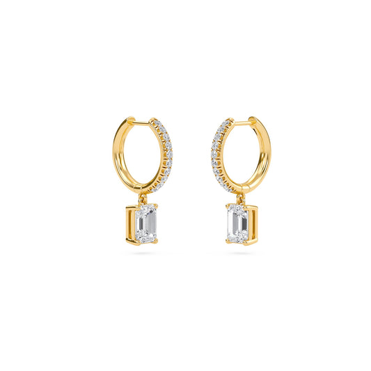 Charm 2 Carat (1+1) Emerald Diamond Earring