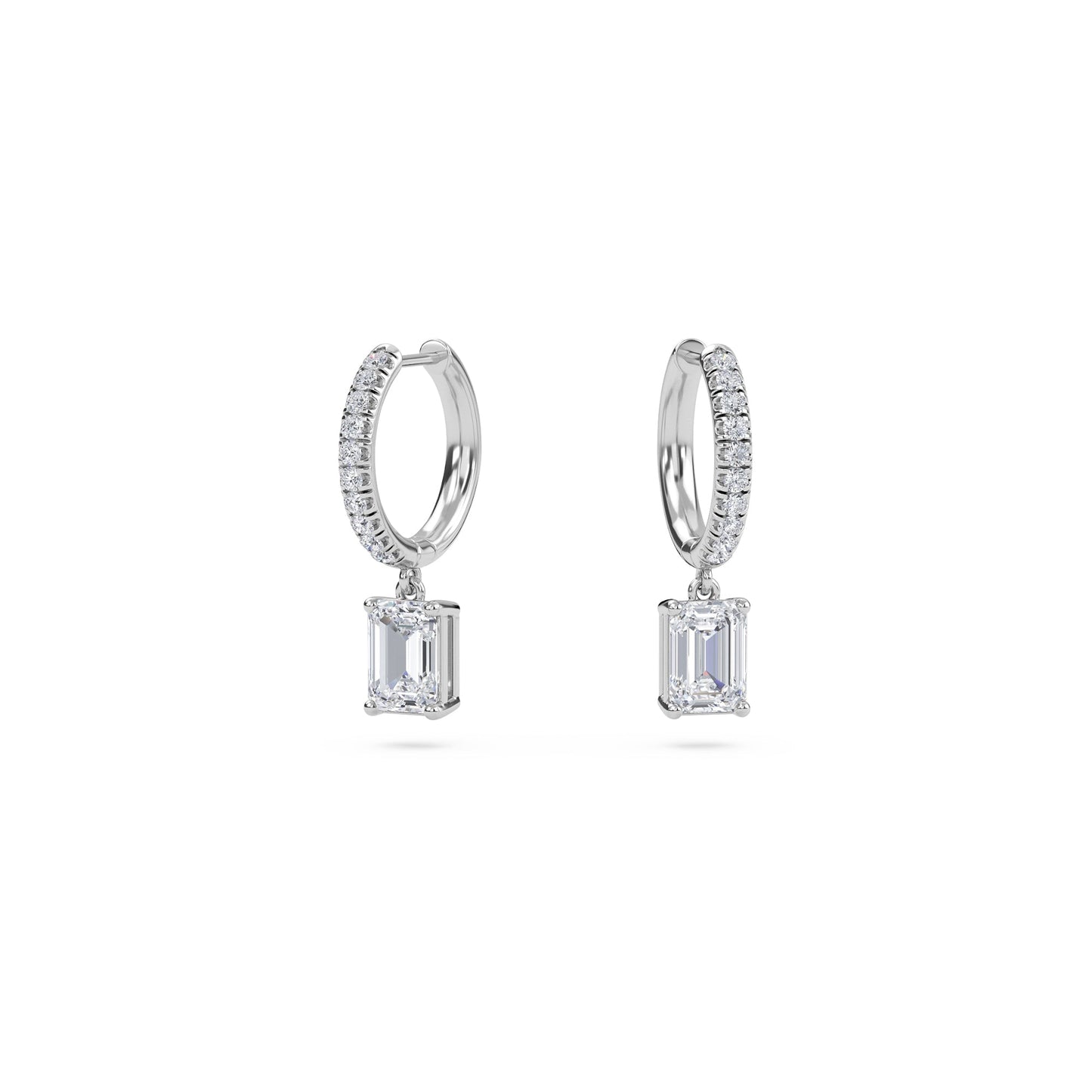 Charm 2 Carat (1+1) Emerald Diamond Earring