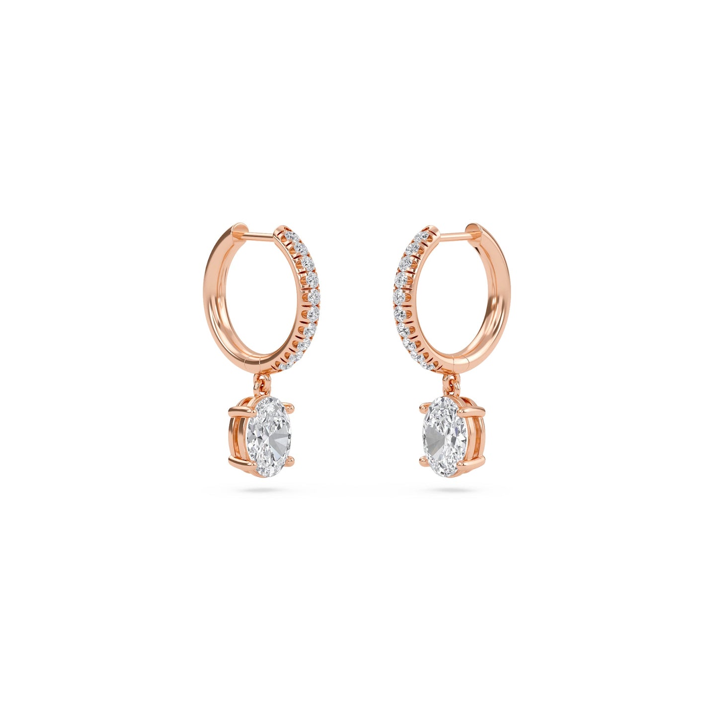 Charm 2 Carat (1+1) Oval Diamond Earring
