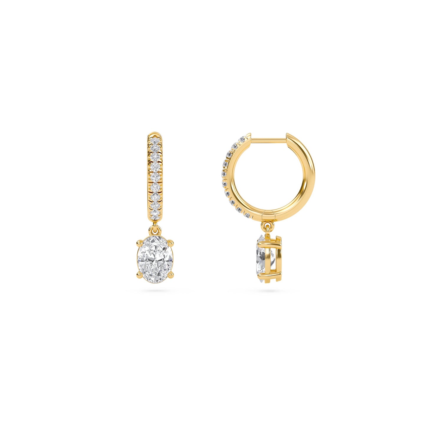 Charm 1 Carat (0.5+0.5) Oval Diamond Earring