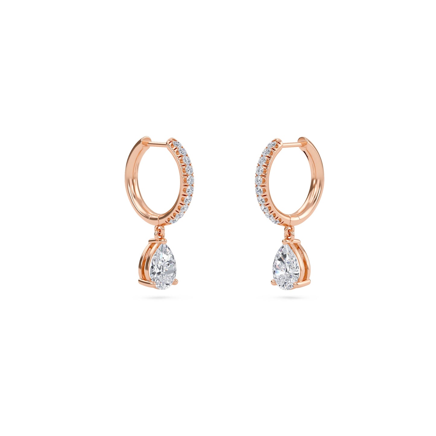 Charm 3 Carat (1.5+1.5) Pear Diamond Earring