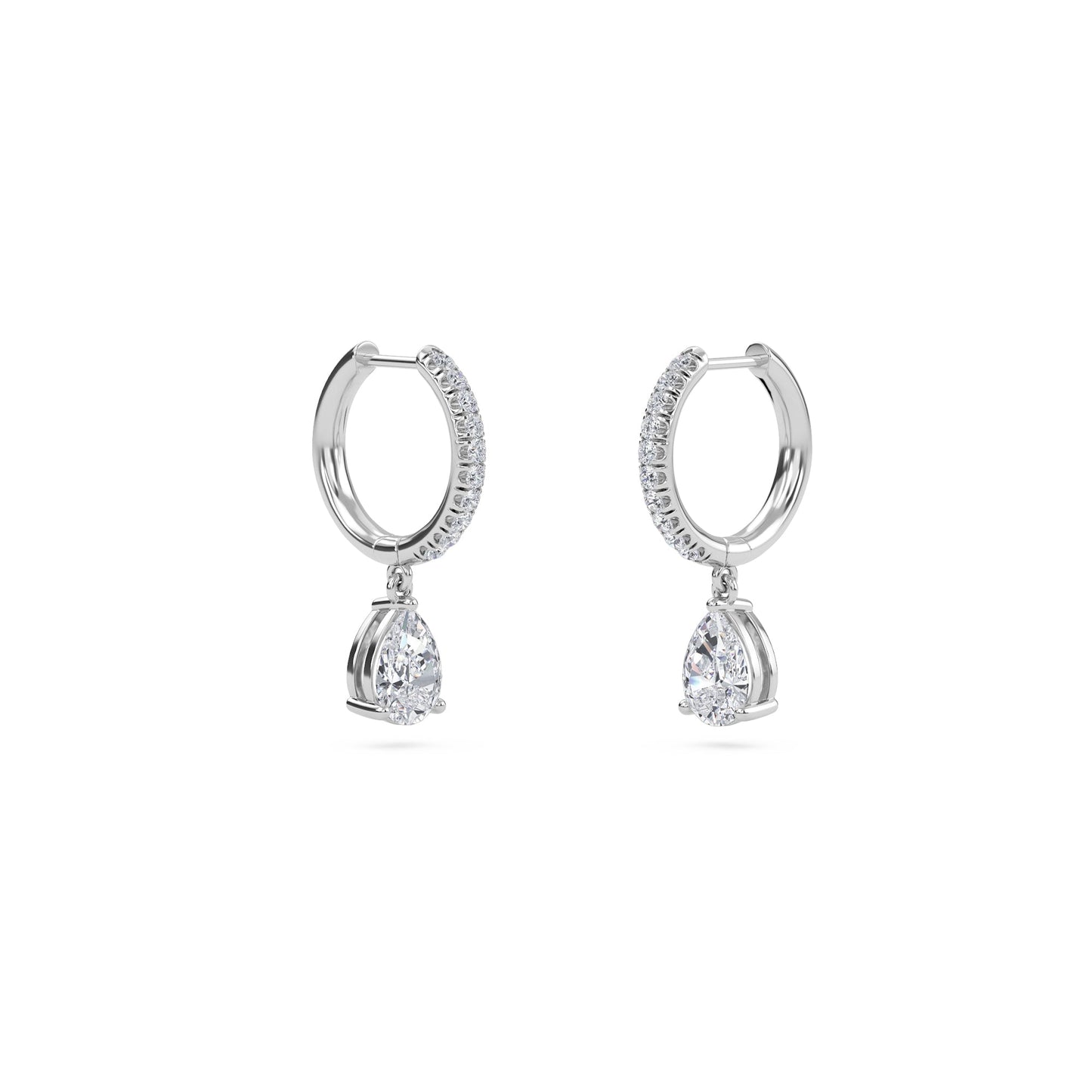 Charm 1 Carat (0.5+0.5) Pear Diamond Earring
