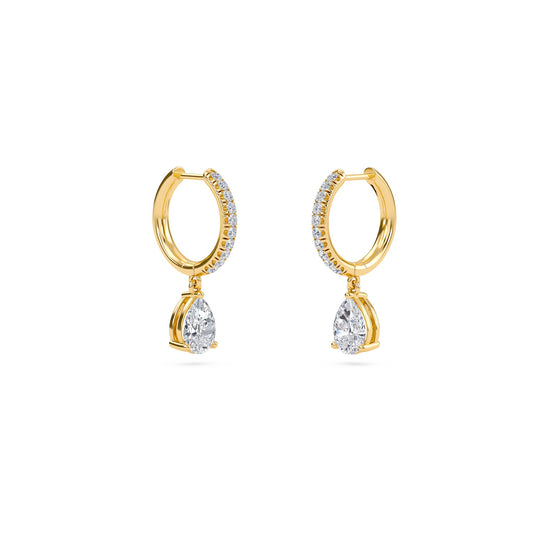 Charm 1 Carat (0.5+0.5) Pear Diamond Earring