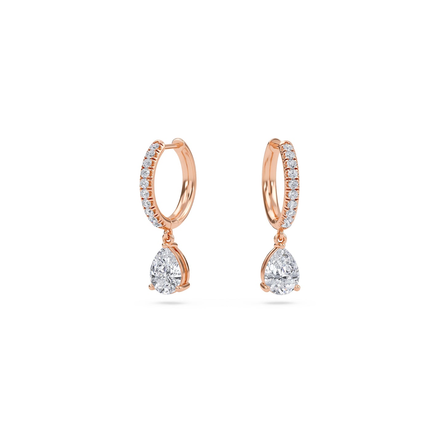 Charm 3 Carat (1.5+1.5) Pear Diamond Earring
