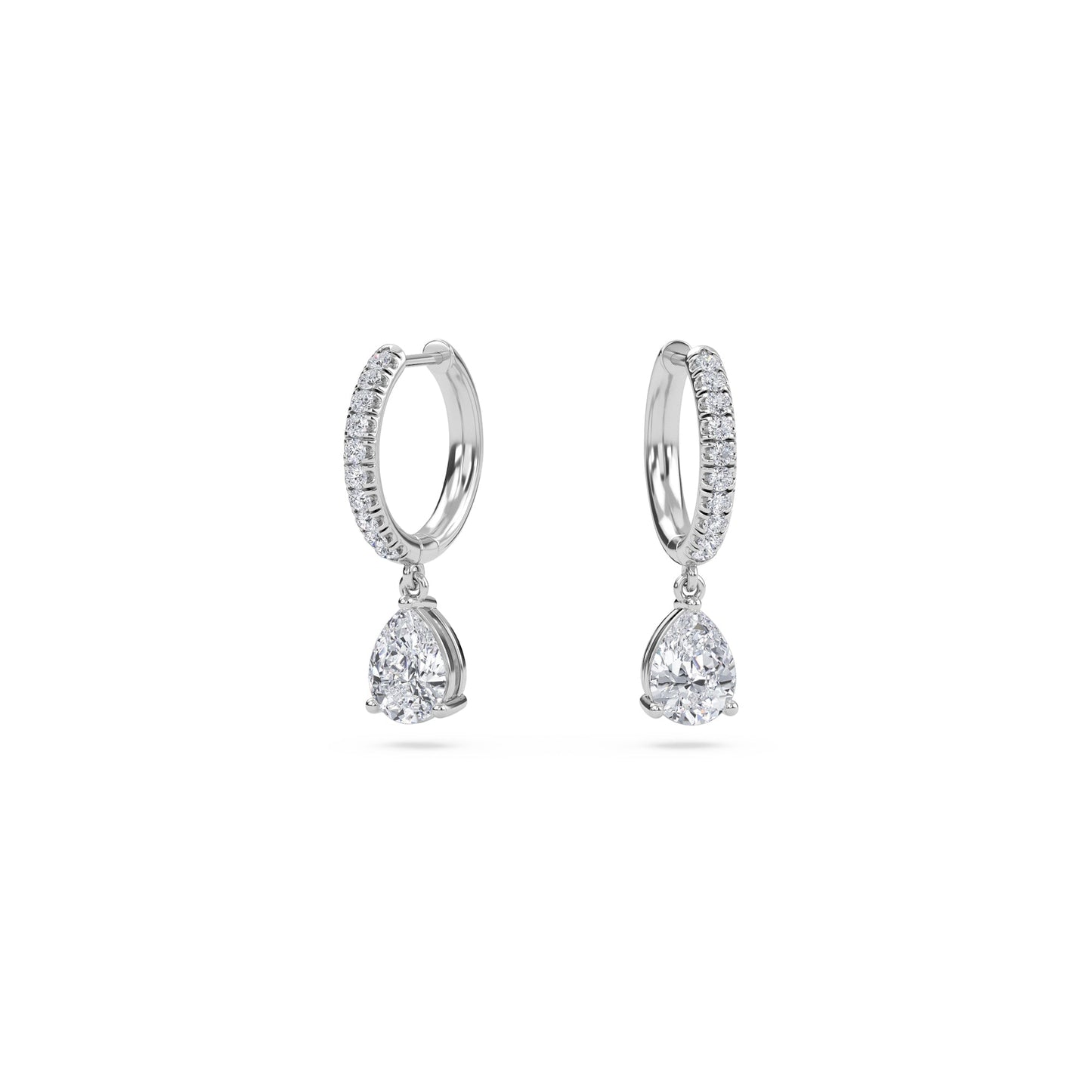 Charm 3 Carat (1.5+1.5) Pear Diamond Earring
