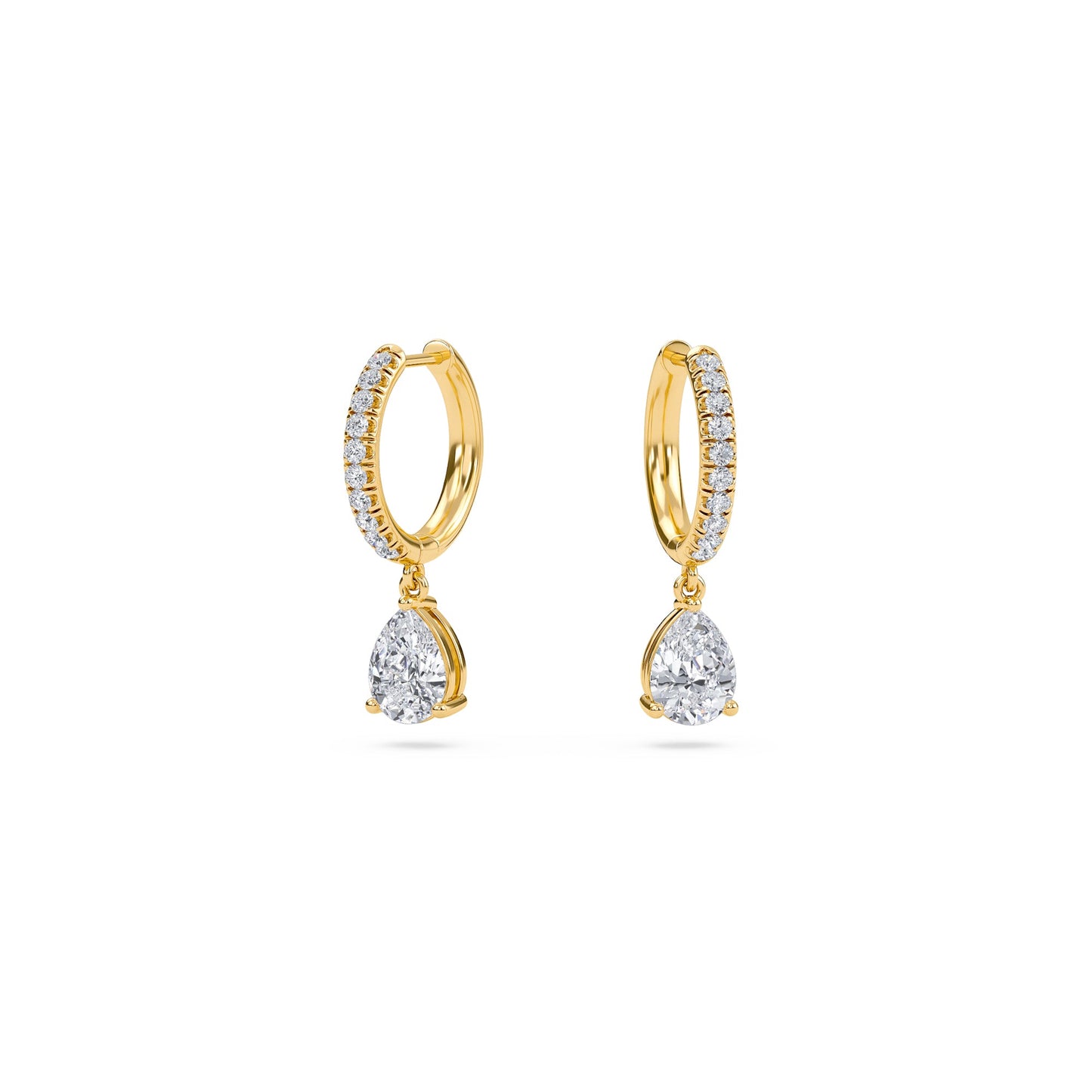 Charm 3 Carat (1.5+1.5) Pear Diamond Earring