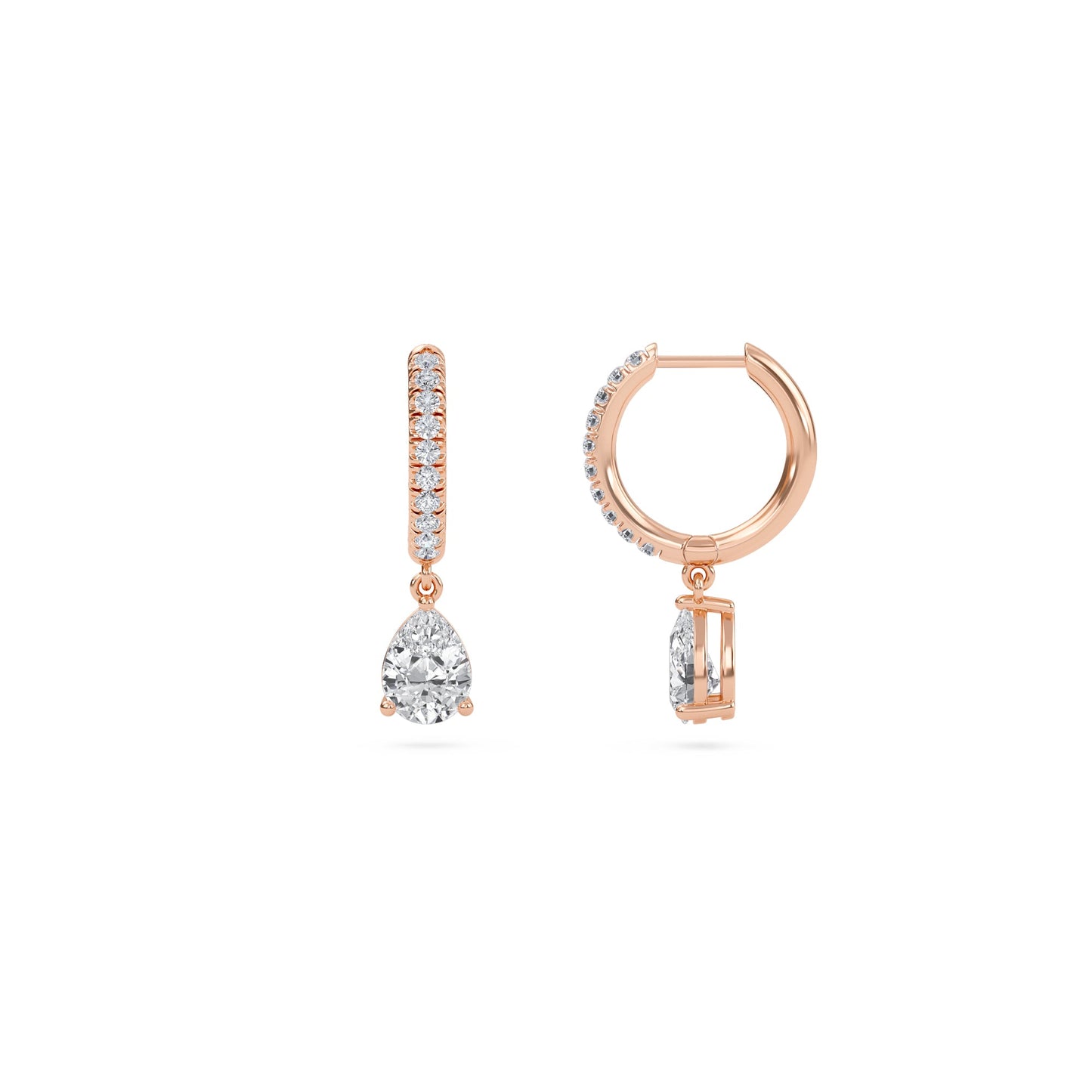 Charm 1 Carat (0.5+0.5) Pear Diamond Earring