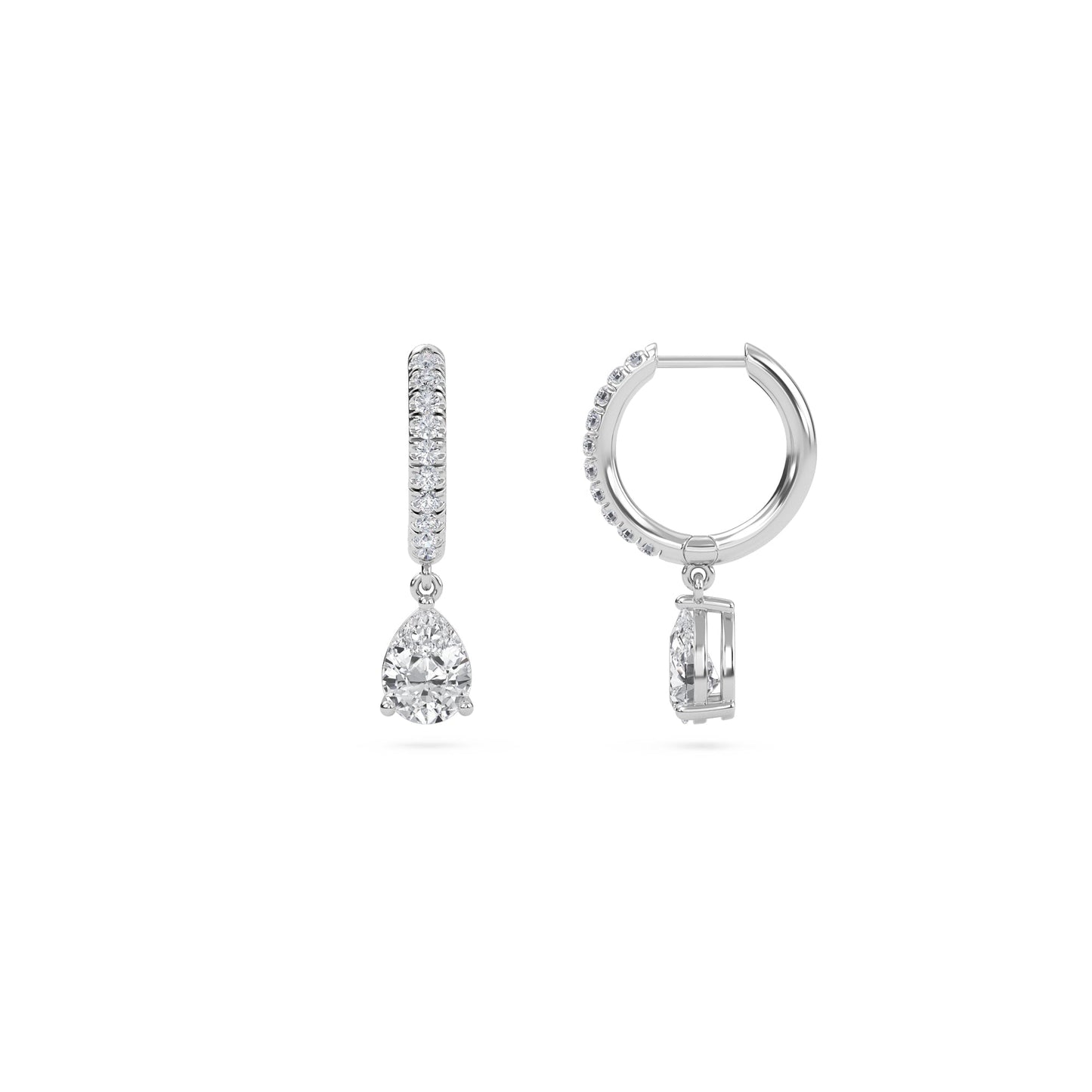 Charm 3 Carat (1.5+1.5) Pear Diamond Earring