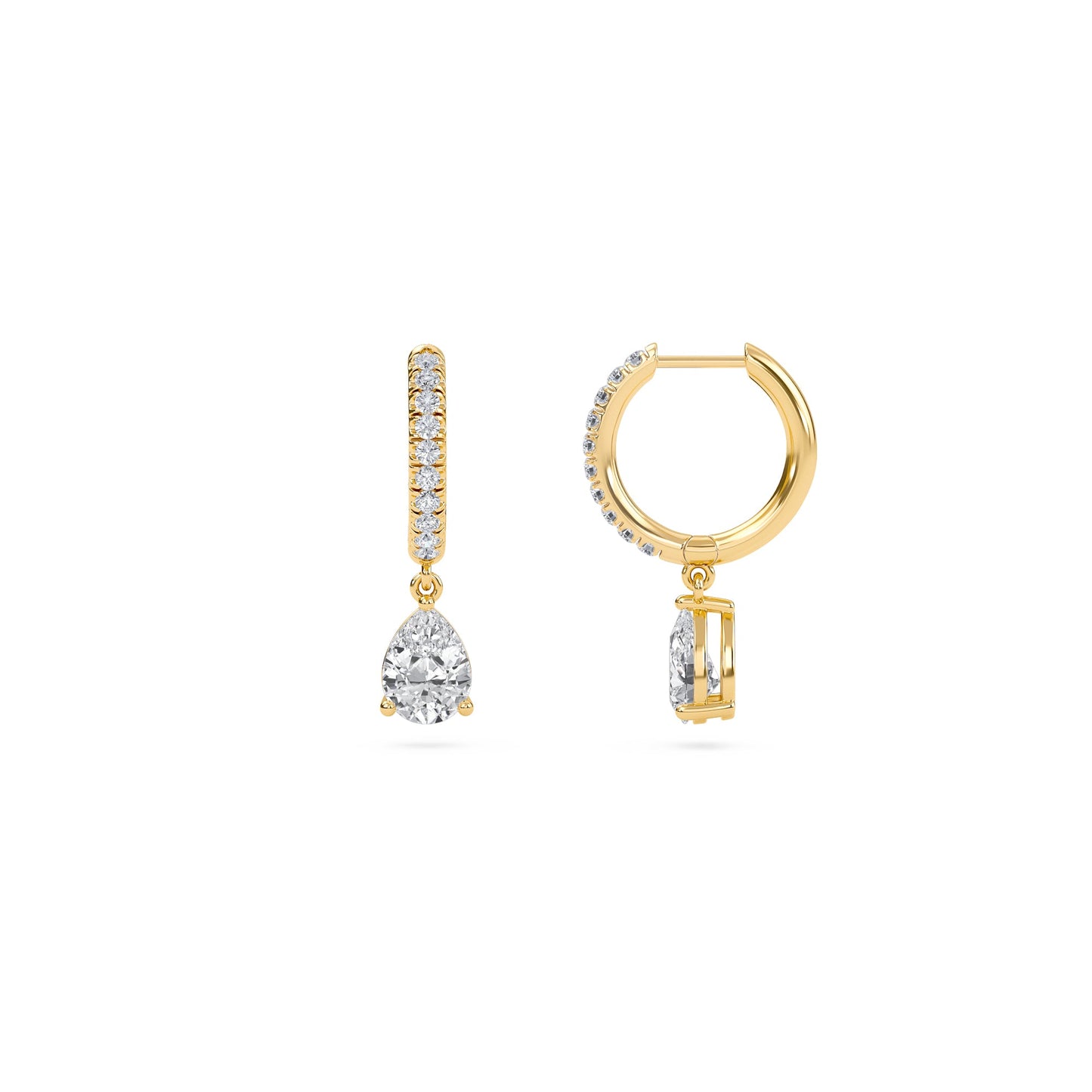 Charm 3 Carat (1.5+1.5) Pear Diamond Earring