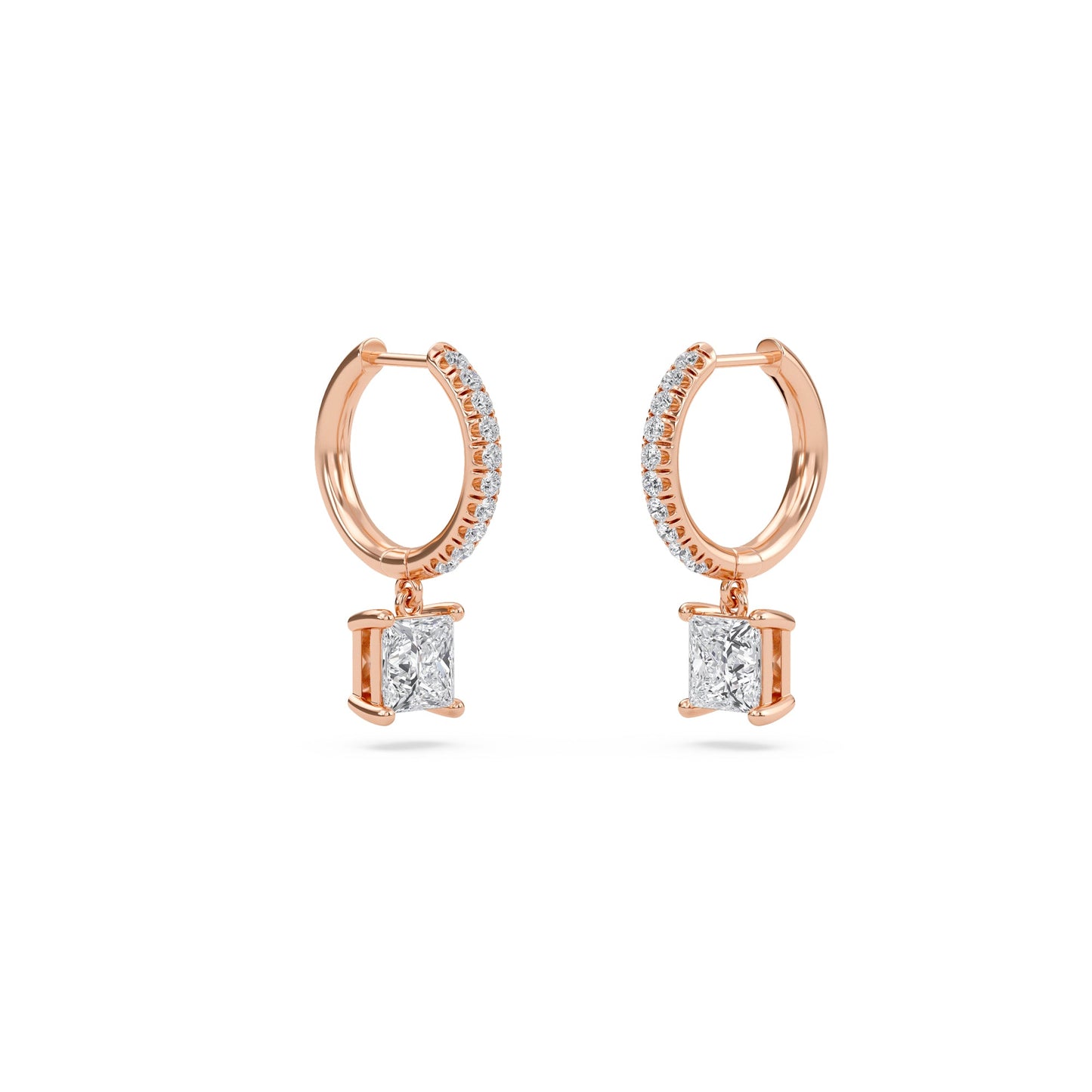 Charm 1 Carat (0.5+0.5) Princess Diamond Earring
